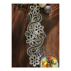 Mehendi Design imprimé numérique spécial maison hôtel Dinging 100% coton biologique certificat GOTS tapis lavable en Machine chemin de Table - Product Image 5