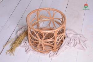 Ensemble de berceau pour bébé en rotin moderne, design écologique pour bébés et enfants, fonction de sécurité, matériau naturel, accessoire pour la photographie de nouveau-nés - Product Image 2