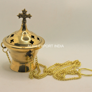 Newest Design Hanging Incense <b>Burner</b> Golden Brass <b>Burner</b> Oud Fragrance <b>Oil</b> <b>Burner</b> For Home And Office Fragrance Religious <b>Burner</b> - Product Image 1