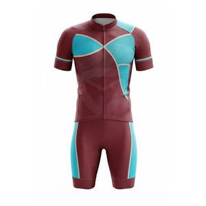 ชุดกีฬาปั่นจักรยานแบบกำหนดเองสำหรับผู้ชาย เสื้อเจอร์ซีย์และกางเกงขาสั้นแบบมีสายรัดเอว ชุดทีมแบบสั่งทำได้ ผู้ผลิตขายส่ง เสื้อผ้าสำหรับปั่นจักรยานบนถนน - Product Image 2