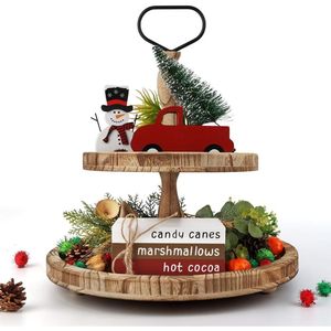 Decorazioni Natalizie da Interno: Pila di Libri in Legno Illuminata a LED, Camion Rosso, Insegne Natalizie, Centrotavola per la Tua Casa Festiva - Product Image 2