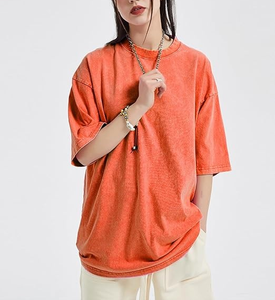 Camiseta de Alta Calidad con Lavado Ácido, Estilo Hip Hop Urbano, Logotipo Personalizado, Camisetas Extra Grandes con Lavado Ácido, Opciones Multicolores - Product Image 3