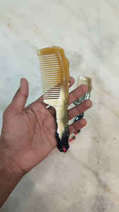 Peine Semilunar de cuerno Natural antiestático con estilo portátil pulido para masaje del cuero cabelludo varios tamaños cuidado del cabello estilo de amor elaborado - Product Image 5