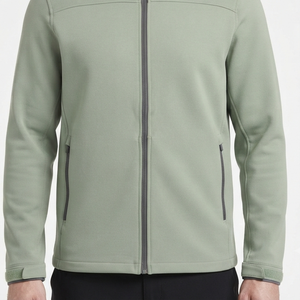 Chaqueta softshell verde claro para hombre con cierre completo, cuello alto, aislante, impermeable, transpirable y resistente al viento. - Product Image 5