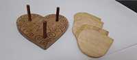 Sous-verre en bois fait main pour thé et café, article en bois
