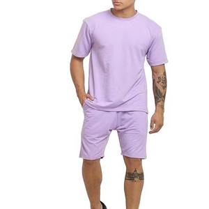 Conjunto de Verano para Hombre, Tejido Acanalado, Transpirable, Estilo Urbano, 100% Algodón, Camiseta y Pantalones Cortos, Ajuste Elástico Premium, Logotipo Minimalista Personalizado - Product Image 3