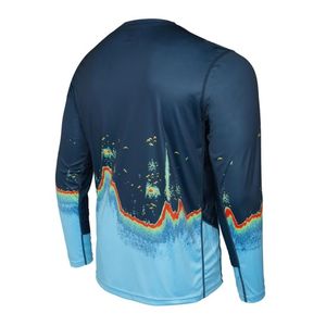 เสื้อเจอร์ซีย์ตกปลาแขนยาวสำหรับผู้ชายแบบกำหนดเอง เสื้อเชิ้ตประสิทธิภาพสูงสำหรับตกปลาแบบระเหิดสี เสื้อผ้าสำหรับตกปลากลางแจ้ง - Product Image 2