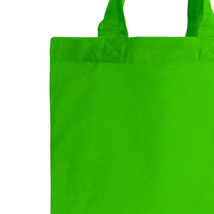 Custom Printed Logo Cotton Shopping Tote <b>Bag</b> Hand Carry Solid Green Color Short Handle For Groceries Shopping On Sale - Product Image 5