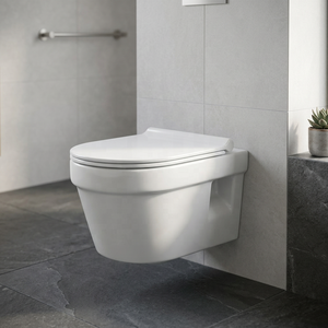 Inodoro suspendido de diseño moderno sin borde, de cerámica, con descarga por arrastre, juego de sanitarios de porcelana para baño - Product Image 4
