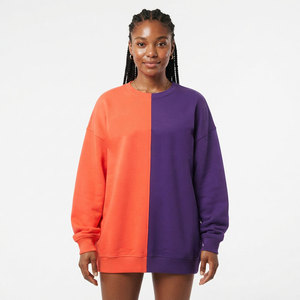 Sudadera de dos tonos con capas para mujer, estilo oversize, silueta holgada informal, diseño de manga larga, sudadera al por mayor - Product Image 2