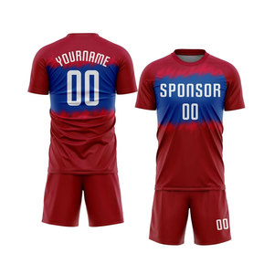 Fabricant de premier plan, uniforme de football à manches courtes en polyester 100% respirant et à séchage rapide, imprimé avec des couleurs et un logo personnalisés - Product Image 1