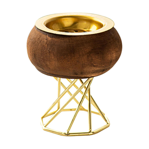 Brûleur d'encens artisanal en bois et métal avec support métallique, porte-cônes aromatiques pour la décoration de la maison, la méditation, le yoga et l'usage domestique - Product Image 5