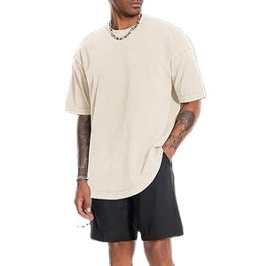 เสื้อยืดโอเวอร์ไซส์ดีไซน์ล่าสุด ขายดี ผลิตตามสั่ง ระบายอากาศได้ดี ผ้าฝ้ายออร์แกนิค 100% เนื้อหนา ทรงหลวม ไหล่ตก สำหรับผู้ชาย - Product Image 4