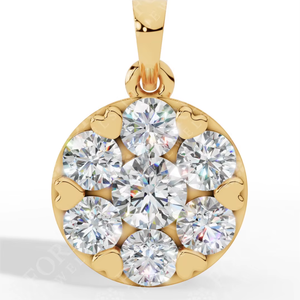 14K Gold Heart Prong Lab Grown Diamond Pendant | Brilliant Cut Cluster Necklace | Colorless VVS-VS Luxury Engagement Party Gift - Product Image 1