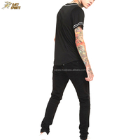 Camiseta de Béisbol Personalizada para Hombre con Estampado de Letras, 100% Poliéster, Anti-UV y de Secado Rápido, Sublimación Negra, Precio Económico