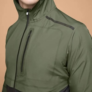 Fifth Gear International Custom Canvas Solid Safari Jacket Waterproof Breathable Windproof Hooded Zipper <b>Pullover</b> Front <b>Men</b> - Product Image 1