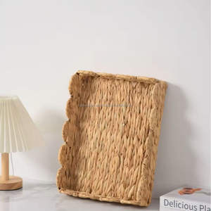 Plateau artisanal en jacinthe d'eau, écologique, décoration naturelle pour la maison, fabricant en gros, léger, durable, Vietnam, salle de bain, bohème - Product Image 3