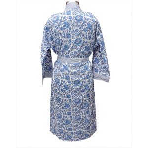 Boho Eco-Friendly Cotton Kimono <b>Robe</b> for <b>Women</b> Digital Printing Floral Pattern Front Logo Lightweight Soft Maxi Nightgown - Product Image 6