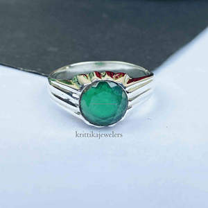 Bague pour homme en argent sterling 925, pierre précieuse onyx verte naturelle, sertie en bézel, fabrication artisanale, cadeau idéal pour mariage ou fête - Product Image 6