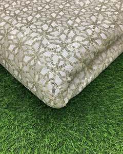High Quality Sequin Embroidery Fabric 3D Floral Lace Fabric for Evening Dress Wedding Gown Garment - Product Image 1