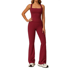 Conjunto Deportivo de Cintura Alta para Mujer, Transpirable, Sostenible, de 2 Piezas, para Yoga y Ejercicio, de Secado Rápido - Product Image 1