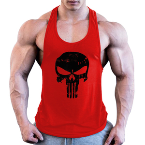 Débardeur stringer vierge vintage à imprimé crâne pour musculation et fitness, vente en gros - Product Image 4