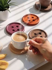 Juego de Posavasos Redondos de Bambú, Diseño Moderno con Vetas de Madera Natural, Antideslizantes, para Decoración del Hogar y Bar - Product Image 2