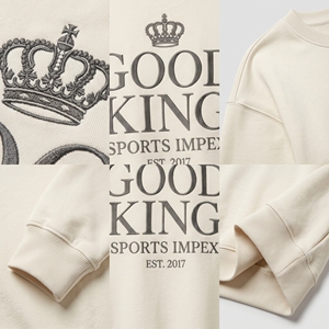 เสื้อสเวตเชิ้ตคอกลมทรงโอเวอร์ไซส์สำหรับผู้ชาย ผ้าคอตตอน ปักโลโก้ตามสั่ง สไตล์ลำลองแนวสตรีทแวร์ - Product Image 5
