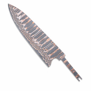 Cuchillo de Cocina DIY OEM Personalizado Hecho a Mano con Hoja de Acero de Damasco de Alto Contenido de Carbono y Cobre, Mango de Cobre de 8-9.9 Pulgadas - Product Image 1