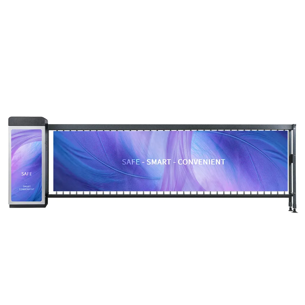 LED screen advertising boom barrier/ Smart advertising parking barrier for car access control