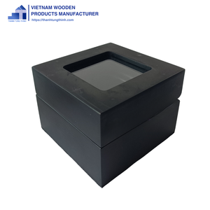 Thinh Tung Thinh Square Wooden Storage Box With Clear Window Dust Proof Minimalist Design <b>For</b> Living Room Use - Product Image 5