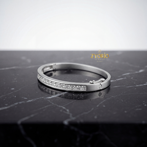 Gold Classic Elegant Lab Grown Diamond <b>Silver</b> Plated <b>Bangle</b> <b>Bracelet</b> Luxury Sparkling Wedding Anniversary Party Gift Jewelry for - Product Image 3