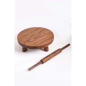 Stylish Wooden Rolling Pin And Chakla Belan <b>Set</b> For Kitchen <b>Baking</b> Dough Preparation Accessories Handmade Handicraft - Product Image 2