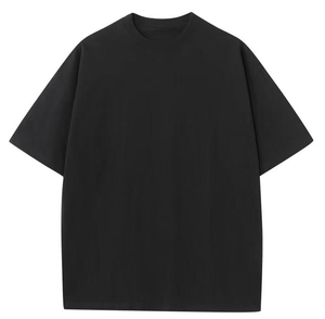 เสื้อยืดคอกลมแขนสั้นทรงโอเวอร์ไซส์สีครีมสำหรับผู้ชาย ผ้าฝ้ายเจอร์ซีย์ถัก 100% สีพื้น สวมใส่สบาย ทรงปกติ - Product Image 6