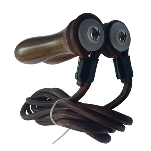 Corde à sauter de fitness en gros à grande vitesse, réglable, lestée, avec poignées en cuir et en bois, pour l'entraînement physique de haute qualité - Product Image 3