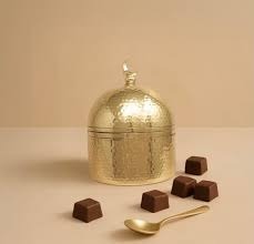 Modern Metal Hammered Moon Top Date Storage Jar Box Brass Copper Silver Handmade <b>Microwave</b> Safe Decorative Candy Bowl for - Product Image 2