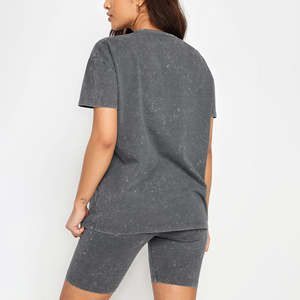 Camiseta Gris Oscuro Lisa para Mujer, Corte Regular, Primavera, Suave, Transpirable, Antipilling, Logotipo Tejido a Crochet, Uso Diario, Top de Moda - Product Image 3