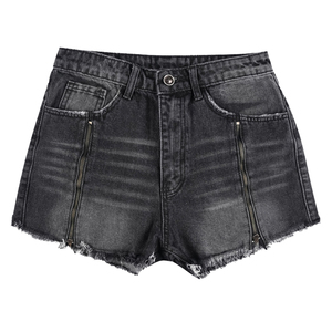 Shorts cargo en jean vintage sexy pour femme, taille haute, délavé, effiloché, déchiré, coupe skinny, style streetwear décontracté d'été, hot pants - Product Image 2