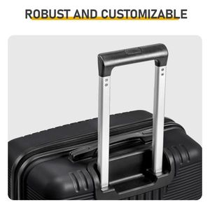 Set di Valigie 2 in 1 in PP con Ruote, Senza Serratura TSA, Nero, 12/20 Pollici - Product Image 6