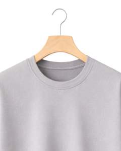 Camiseta Oversize Gris Claro Personalizada para Hombre, con Dobladillo Curvo, Hombros Caídos, Cuello Redondo, Algodón Liso, Estilo Urbano, Verano - Product Image 5