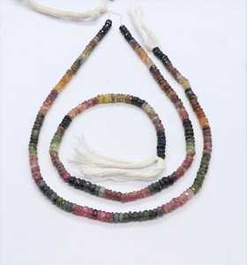 Natural Multi Tourmaline Faceted Rondelle <b>Beads</b> 13Inch Multi Tourmaline Gemstone <b>Beads</b> Natural <b>Colorful</b> Tourmaline Rondelle <b>Bead</b> - Product Image 4
