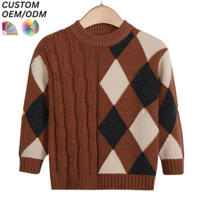 Solutions personnalisées de vêtements d'entreprise : Pull en coton tricoté écologique pour garçons, vêtements d'hiver pour enfants, support OEM ODM - Product Image 4