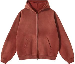 Sudadera con Capucha Extra Grande para Hombre, Estilo Vintage, Lavada con Ácido, de Algodón, Estilo Urbano, con Efecto Desgastado, para Uso Casual - Product Image 4