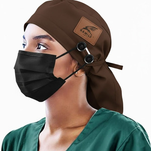 Chapeaux d'infirmière ajustables en coton 100% avec imprimé de dessins animés, vente en gros, chapeaux d'uniforme médical respirants avec boutons - Product Image 3