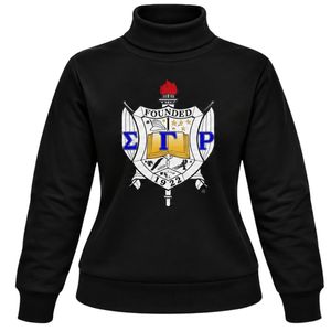 Sudadera de cuello alto negra para mujer Sigma Gamma Rho, jersey de hermandad griega, personalizada, estilo universitario, moda casual, ropa urbana, venta al por mayor - Product Image 1