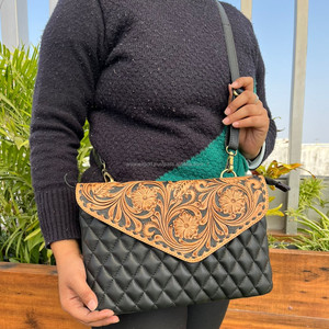 Bolso bandolera de cuero genuino para mujer, bolso de hombro acolchado con entramado de diamantes de lujo, bolsos cuadrados, novedad - Product Image 3