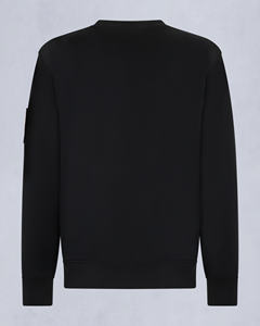 Sweat-shirt à col rond noir pour homme, coupe classique, avec poche, design décontracté, en coton tricoté, brodé, personnalisable OEM ODM - Product Image 2