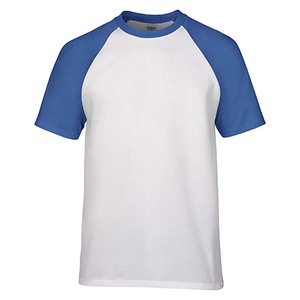 เสื้อยืดแขนแร็กแลนสีขาวสำหรับผู้ชายเสื้อลำลองคอกลมทรงพอดีตัวปกติเสื้อ100% ผ้าฝ้ายระบายอากาศได้ดีสีพื้น - Product Image 1