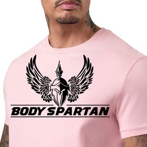 Men’s Light Pink Graphic Print T Shirt Crew Neck Short Sleeve <b>Athletic</b> Gym Workout Training Casual Sportswear Activewear Tee - Product Image 3