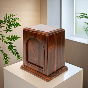 Venta al por mayor DSP LTD DSU103 ODM OEM personalizado madera maciza MDF cremación urna para cenizas duraderas para adultos Vietnam funerario suministros - Product Image 4